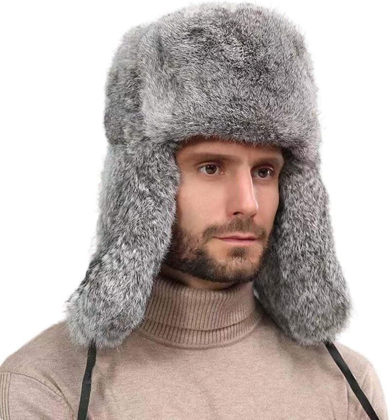 WUODHTW Men's Winter Ushanka Earflap Trooper Hat Aviator Windproof Hat Faux Fur Warm Hat Ski Beanies Cap Berets Skull caps - Image 1
